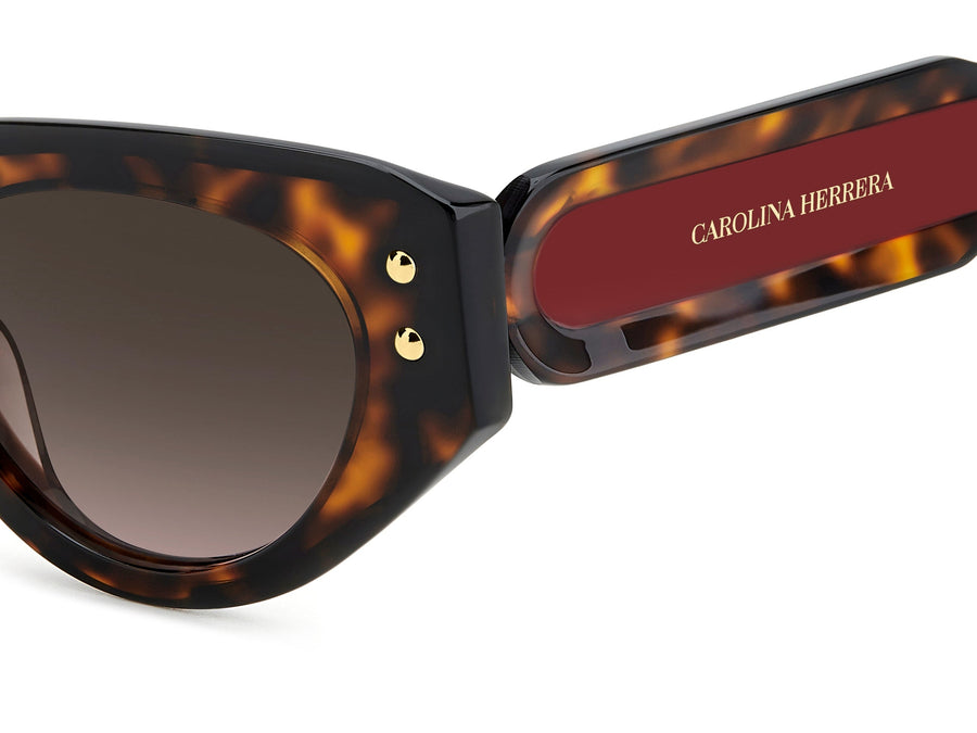 Carolina Herrera Cat-Eye Sunglasses - HER 0221/G/S HAVANA RED