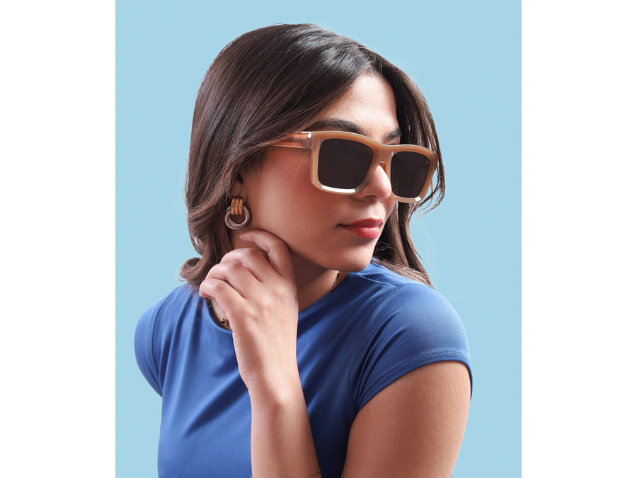 Rosa Valentine Square Sunglasses - 6807 Brown