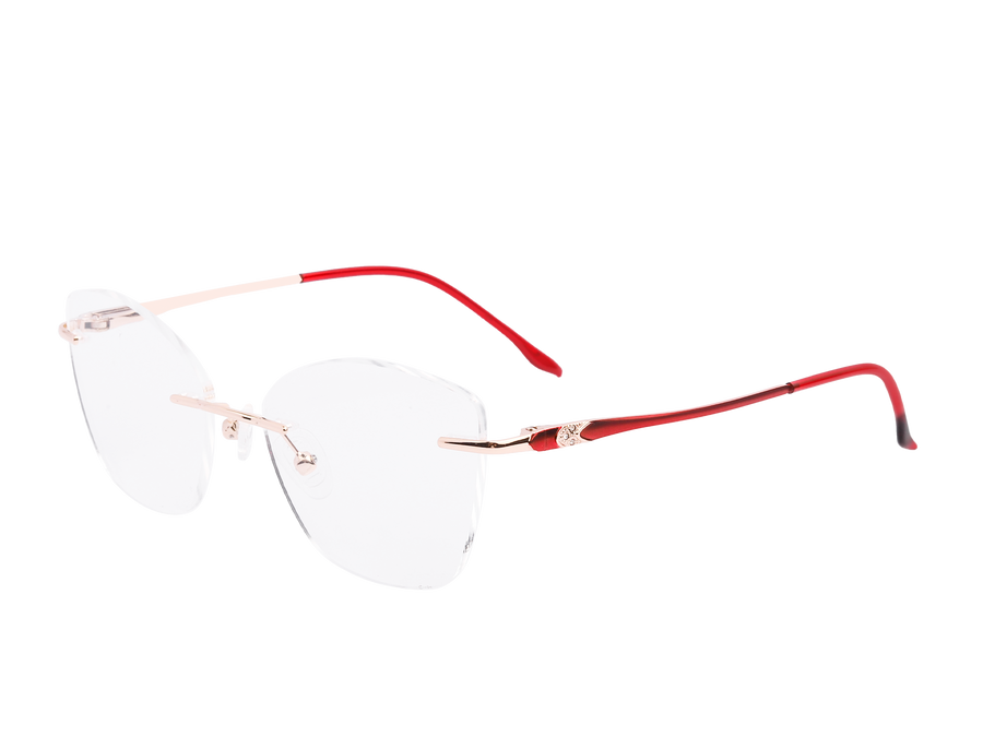 Rosa Valentine Cat-Eye Frames - 12136 Gold Red