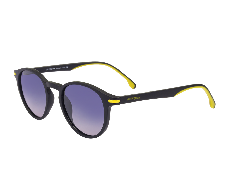 Sportster Round Sunglasses - MRT01-01 Black Yellow