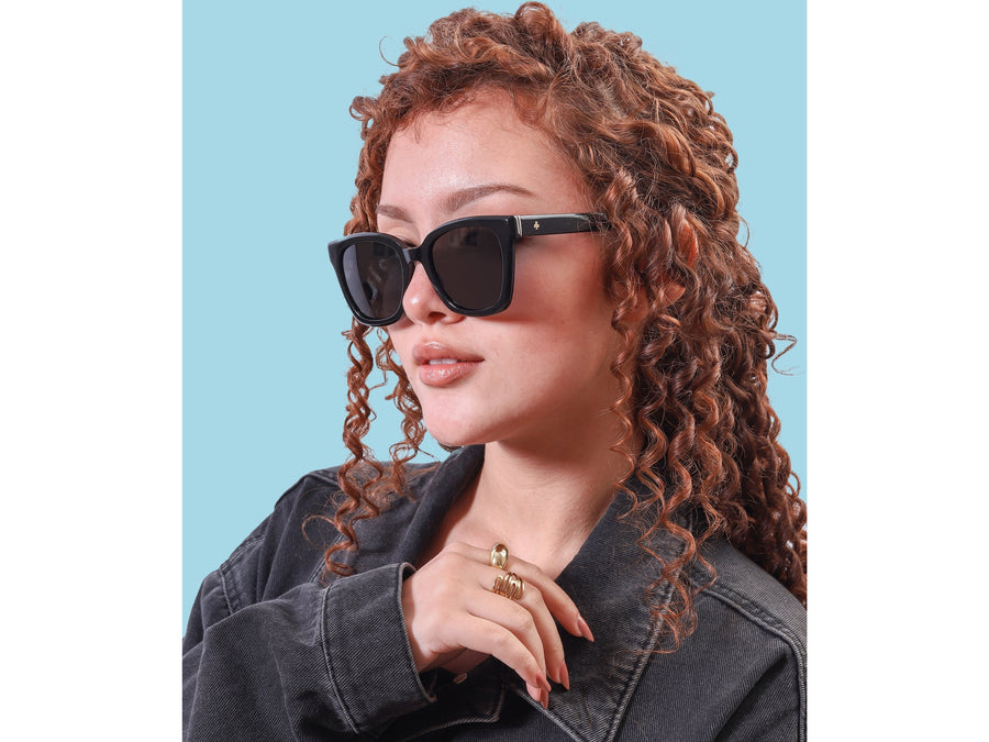 Rosa Valentine Square Sunglasses - H 2830 Black