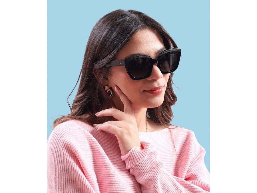 Rosa Valentine Square Sunglasses - H 2855 Black