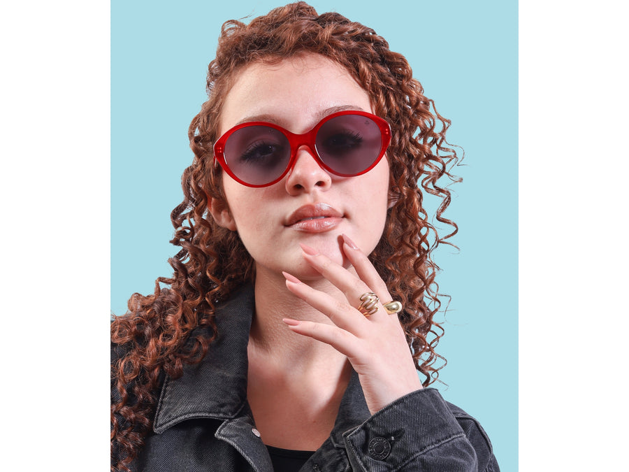 Rosa Valentine Square Sunglasses - CH3459 Red