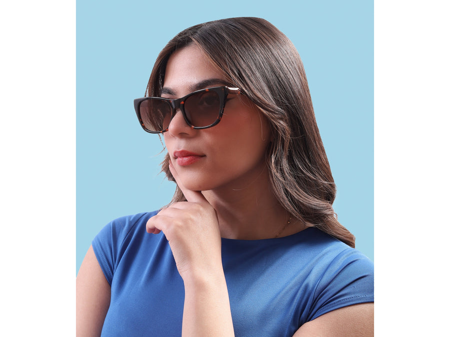 Rosa Valentine Square Sunglasses - PR05YV Havana