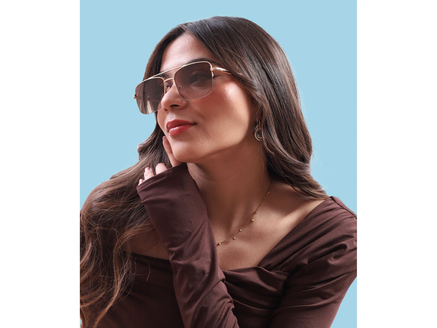 Rosa Valentine Square Sunglasses - 9006 Gold