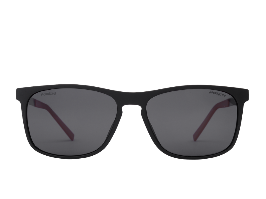 Sportster Square Sunglasses - 8347 Black Red