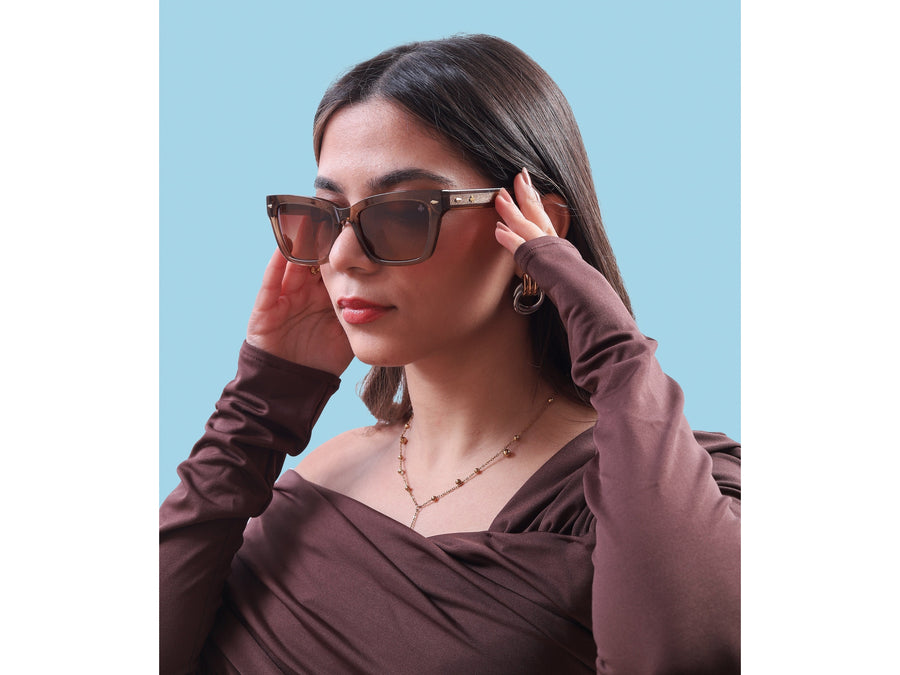 Rosa Valentine Square Sunglasses - SCH338 Brown