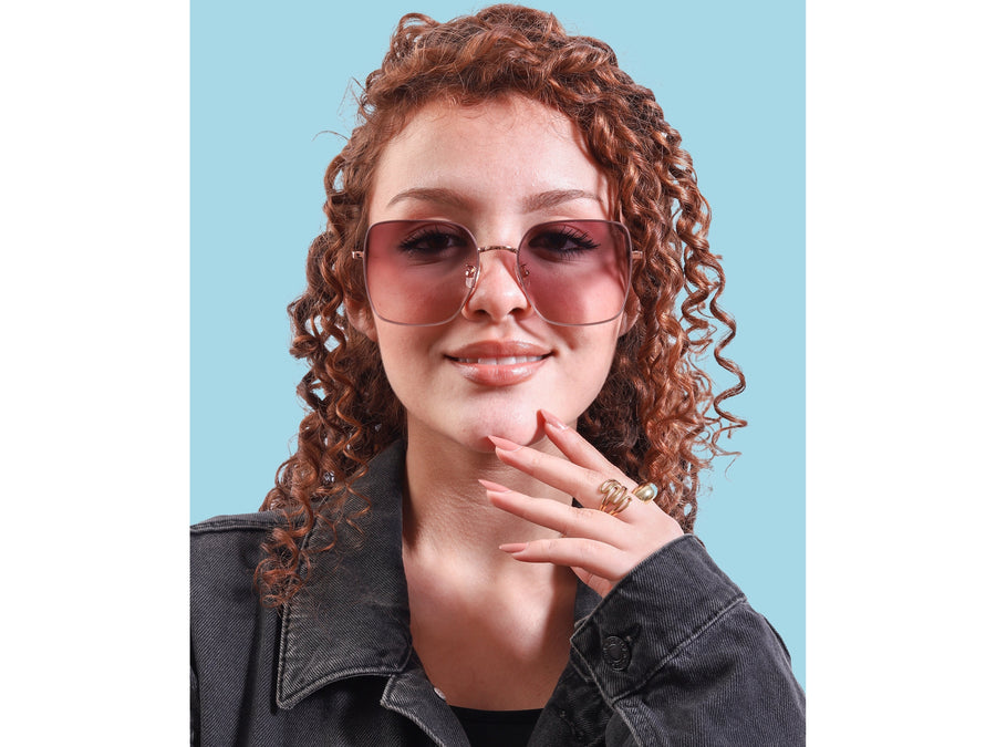 Rosa Valentine Square Sunglasses - 7263 Rose Gold