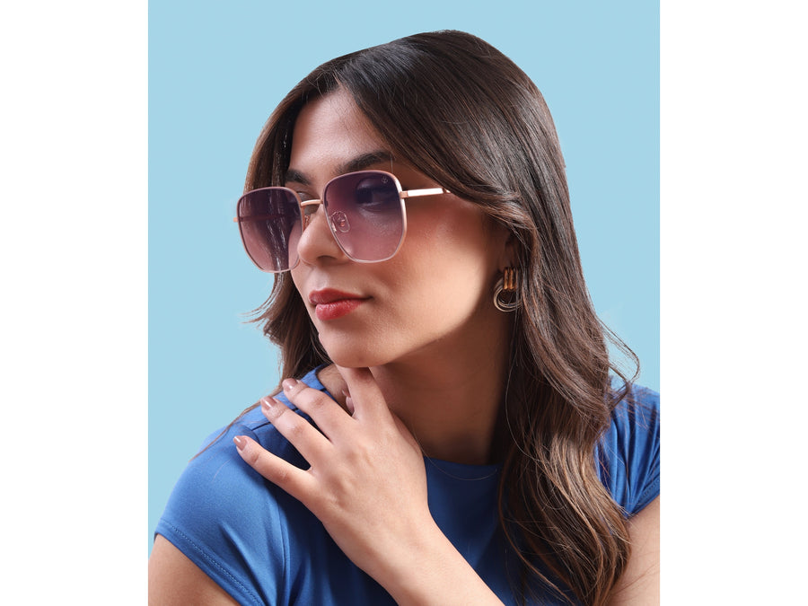 Rosa Valentine Square Sunglasses - 7260 Rose Gold