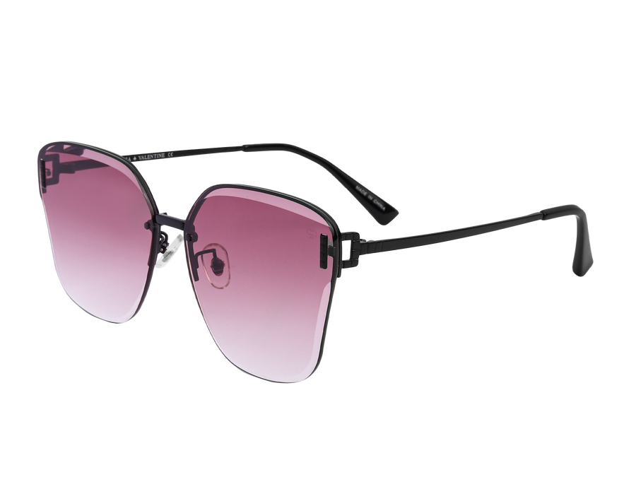 Rosa Valentine Square Sunglasses - 7252 Black