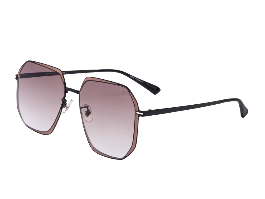 Rosa Valentine Square Sunglasses - 7233 Black