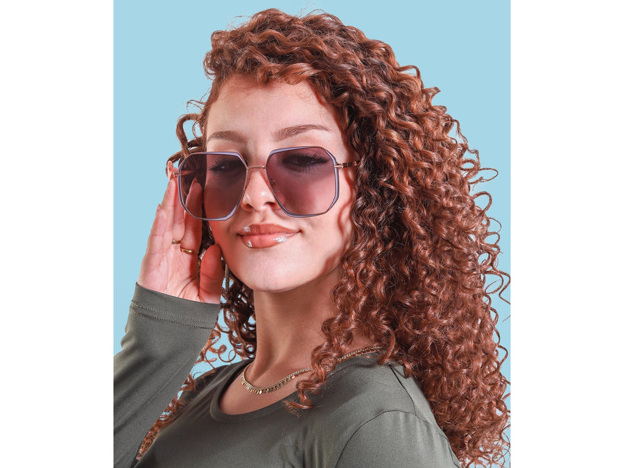 Rosa Valentine Square Sunglasses - 7233 Rose Gold