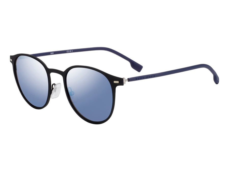 BOSS  Round sunglasses - BOSS 1008/S MATTE BLACK BLUE