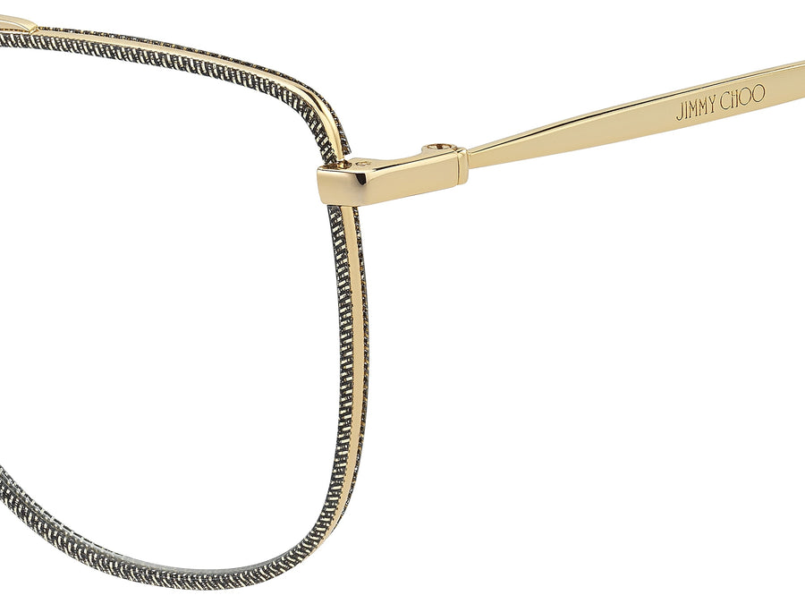 Jimmy Choo  Square Frame - JC250 Gold Glitter Grey