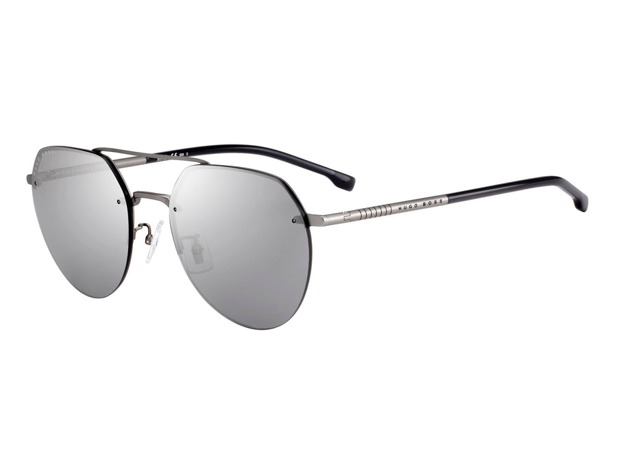 BOSS  Round sunglasses - BOSS 1142/F/S MATTE RUTHENIUM