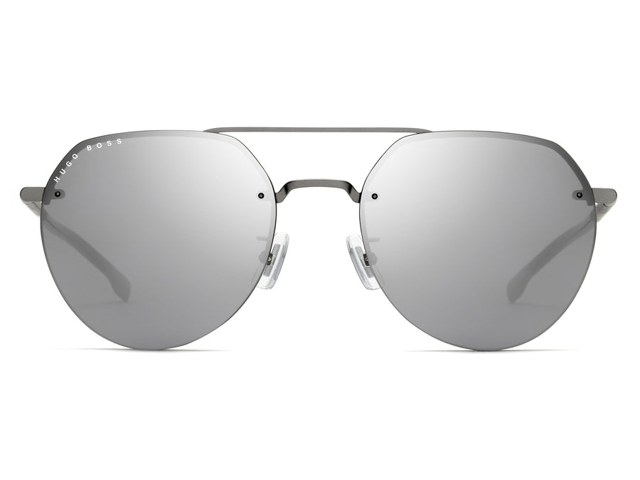 BOSS  Round sunglasses - BOSS 1142/F/S MATTE RUTHENIUM