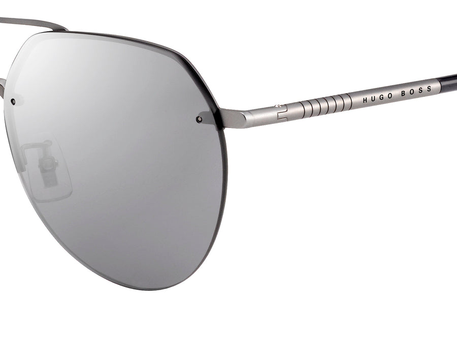 BOSS  Round sunglasses - BOSS 1142/F/S MATTE RUTHENIUM