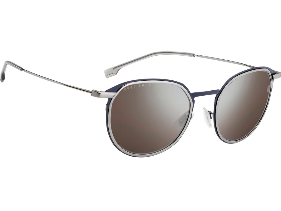 BOSS  Round sunglasses - BOSS 1196/S MATTE RUTHENIUM BLUE