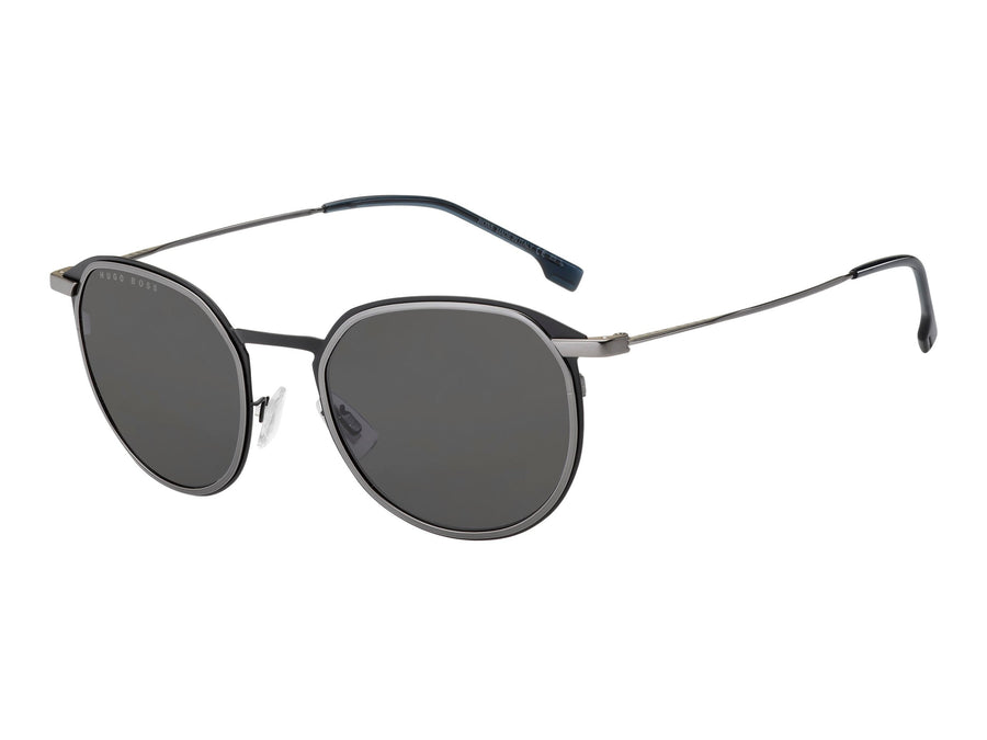 BOSS  Round sunglasses - BOSS 1196/S MATTE BLACK DARK RUTHENIUM