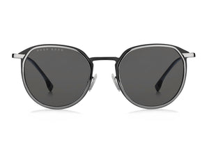 BOSS  Round sunglasses - BOSS 1196/S MATTE BLACK DARK RUTHENIUM