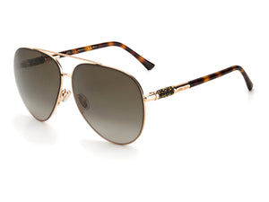 Jimmy Choo  Aviator sunglasses - GRAY/S Gold Havana