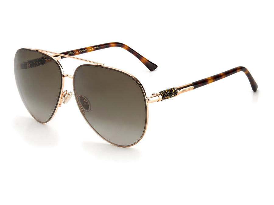 Jimmy Choo  Aviator sunglasses - GRAY/S Gold Havana