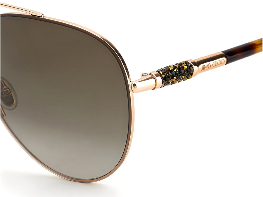 Jimmy Choo  Aviator sunglasses - GRAY/S Gold Havana