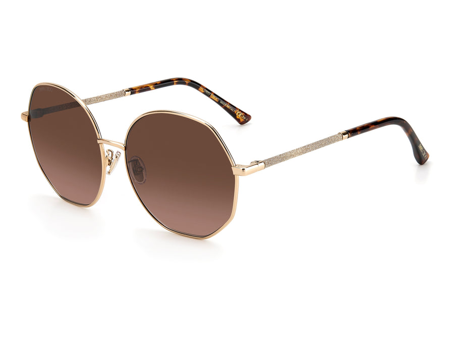 Jimmy Choo  Round sunglasses - CORAL/G/SK Gold Havana