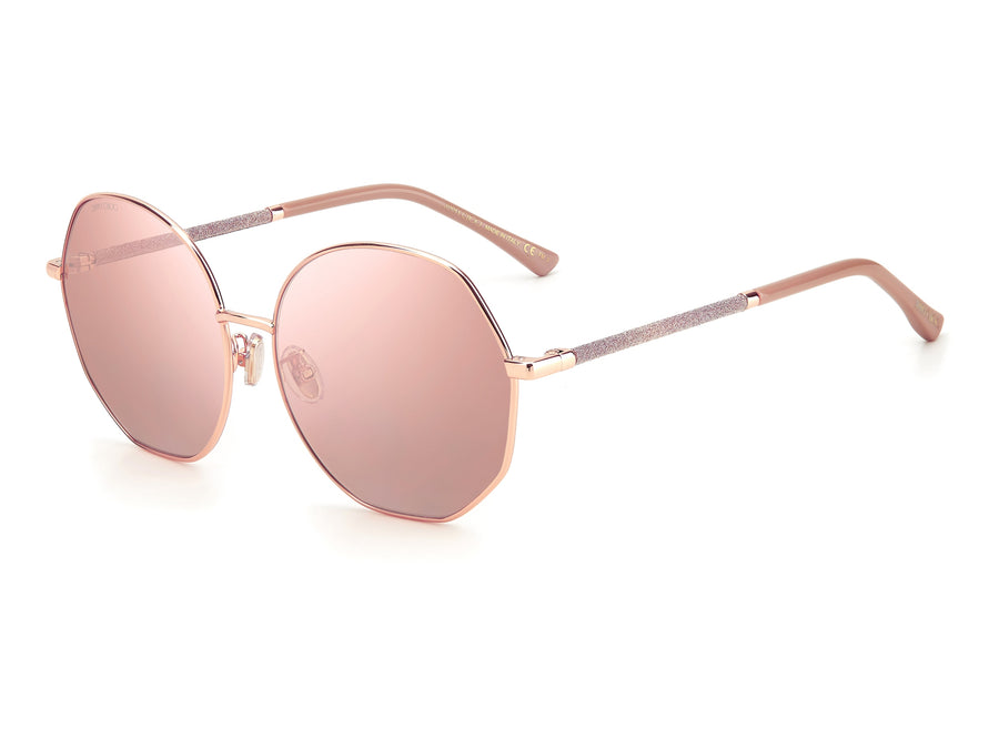 Jimmy Choo  Round sunglasses - CORAL/G/SK Gold Nude