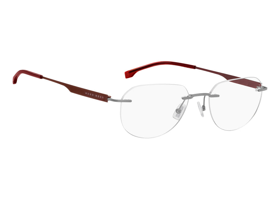 BOSS  Round Frame - BOSS 1265/B MATTE RUTHENIUM BURGUNDY