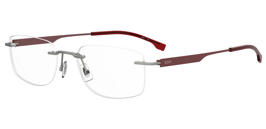 BOSS  Square Frame - BOSS 1265/C MATTE RUTHENIUM BURGUNDY