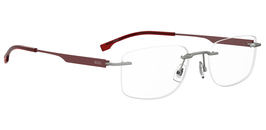 BOSS  Square Frame - BOSS 1265/C MATTE RUTHENIUM BURGUNDY