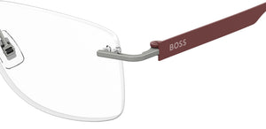 BOSS  Square Frame - BOSS 1265/C MATTE RUTHENIUM BURGUNDY