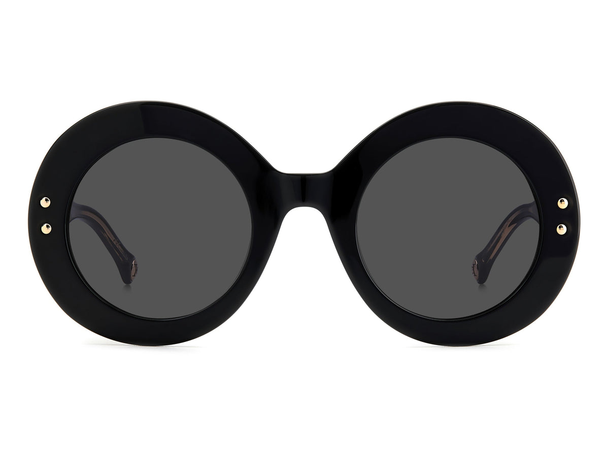 Carolina Herrera Oversized Round Sunglasses in Black with Gold Carolina Herrera Round Sunglasses – Happy Vision main image 2