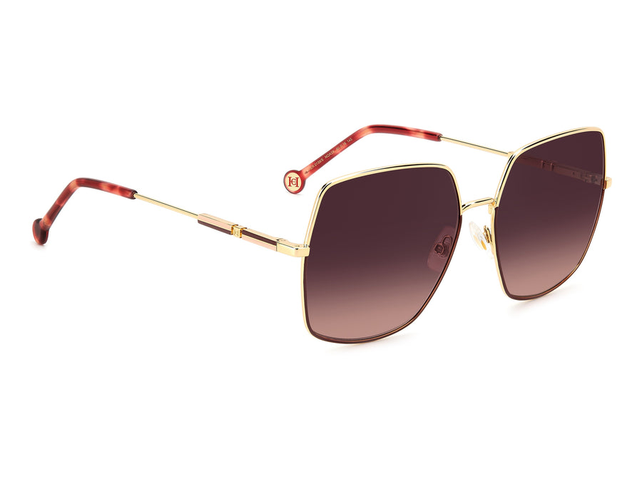 Carolina Herrera Square Sunglasses - HER 0139/S GOLD BURGUNDY