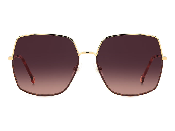 Carolina Herrera Square Sunglasses - HER 0139/S GOLD BURGUNDY