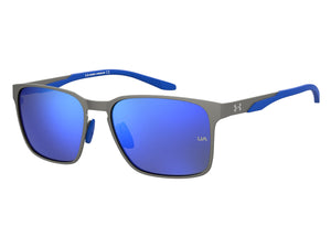 Under Armour Square Sunglasses - UA ASSIST MTL/G Matte Dark Ruthenium Blue