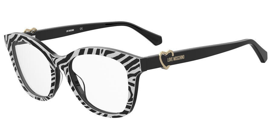 Love Moschino Square Frames - MOL620 White Black Pattern