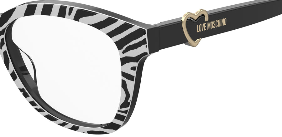 Love Moschino Square Frames - MOL620 White Black Pattern