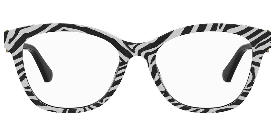 Love Moschino Square Frames - MOL620 White Black Pattern