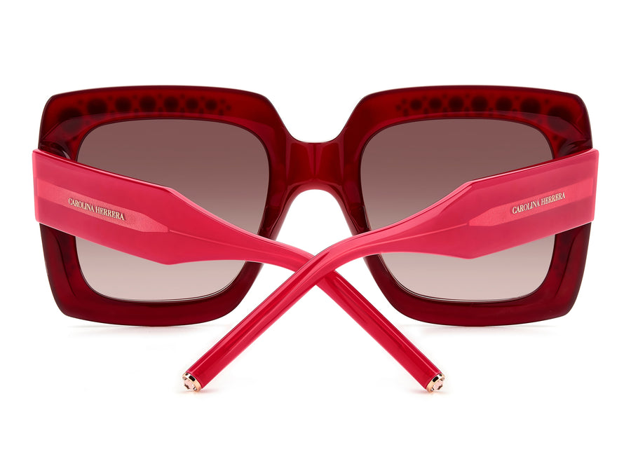 Carolina Herrera Square Sunglasses - HER 0178/S BURGUNDY PINK