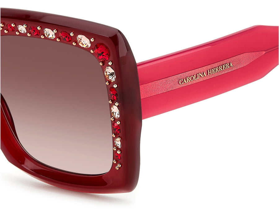 Carolina Herrera Square Sunglasses - HER 0178/S BURGUNDY PINK