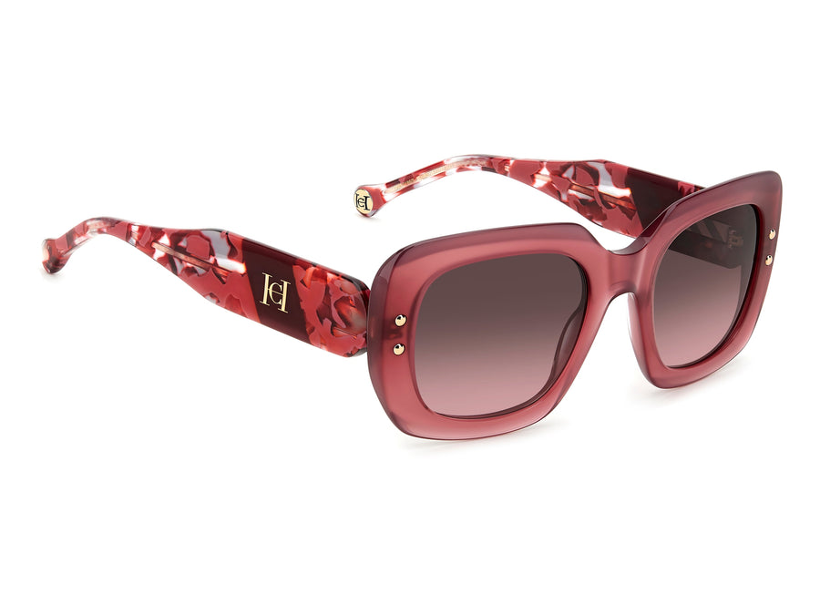 Carolina Herrera Square Sunglasses - HER 0186/S BURGUNDY RED HAVANA