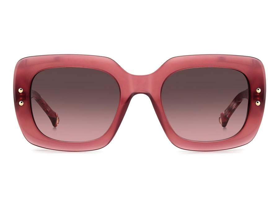 Carolina Herrera Square Sunglasses - HER 0186/S BURGUNDY RED HAVANA