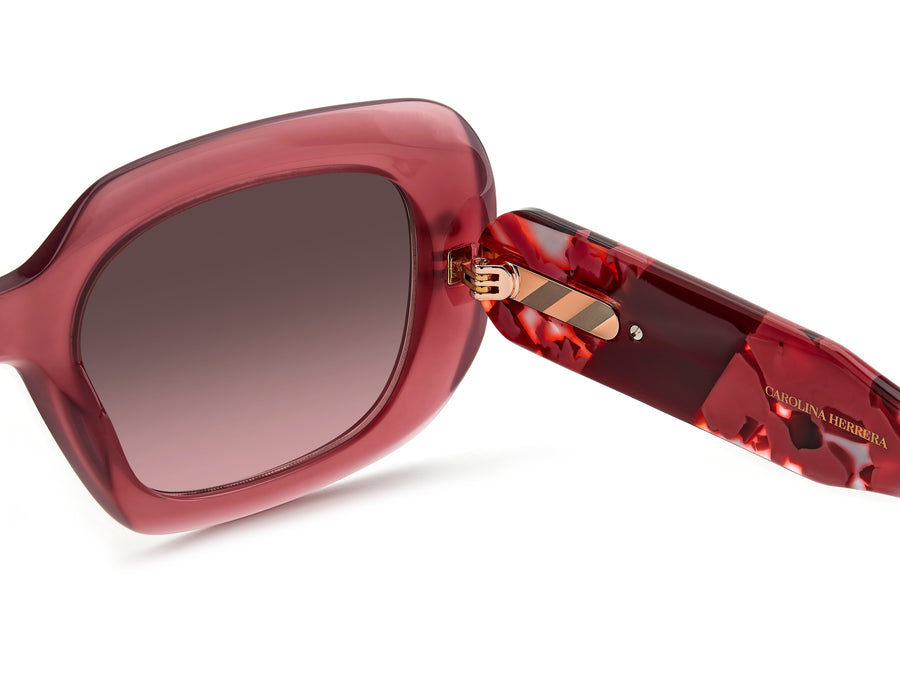 Carolina Herrera Square Sunglasses - HER 0186/S BURGUNDY RED HAVANA