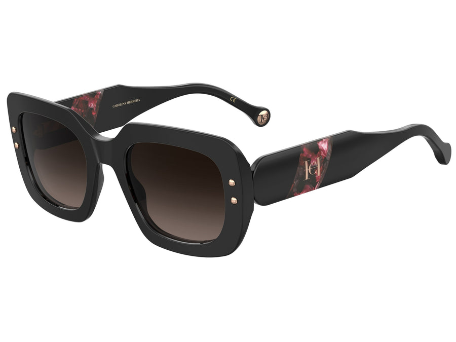 Carolina Herrera Square Sunglasses - HER 0186/S BLACK BURGUNDY