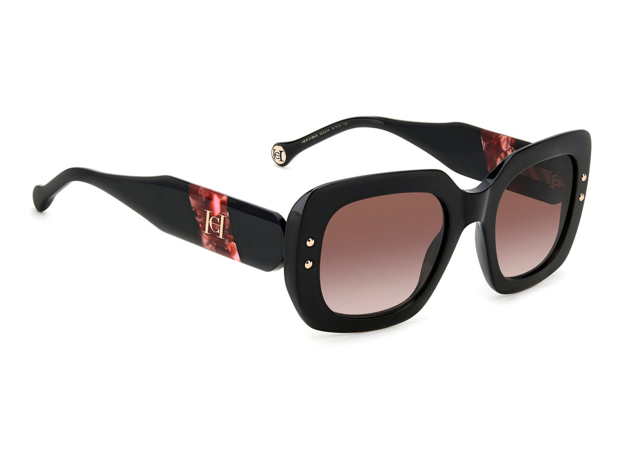 Carolina Herrera Square Sunglasses - HER 0186/S BLACK BURGUNDY