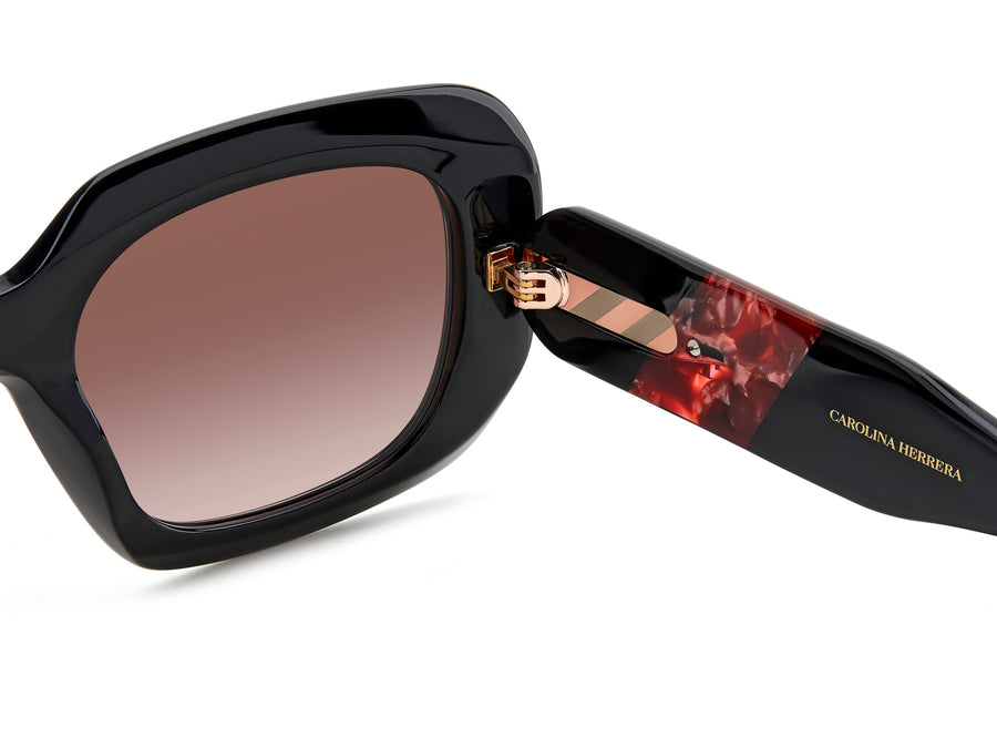 Carolina Herrera Square Sunglasses - HER 0186/S BLACK BURGUNDY