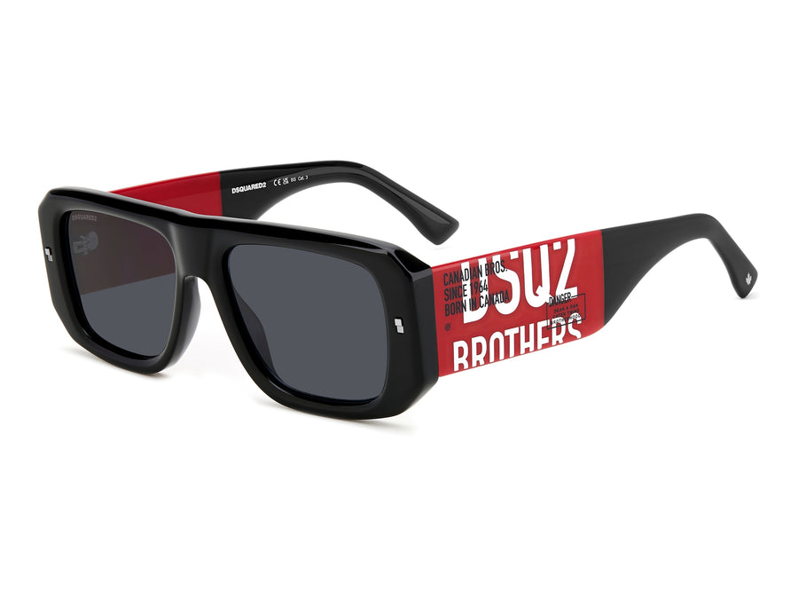 Dsquared Square Sunglasses - D2 0107/S BLACK RED