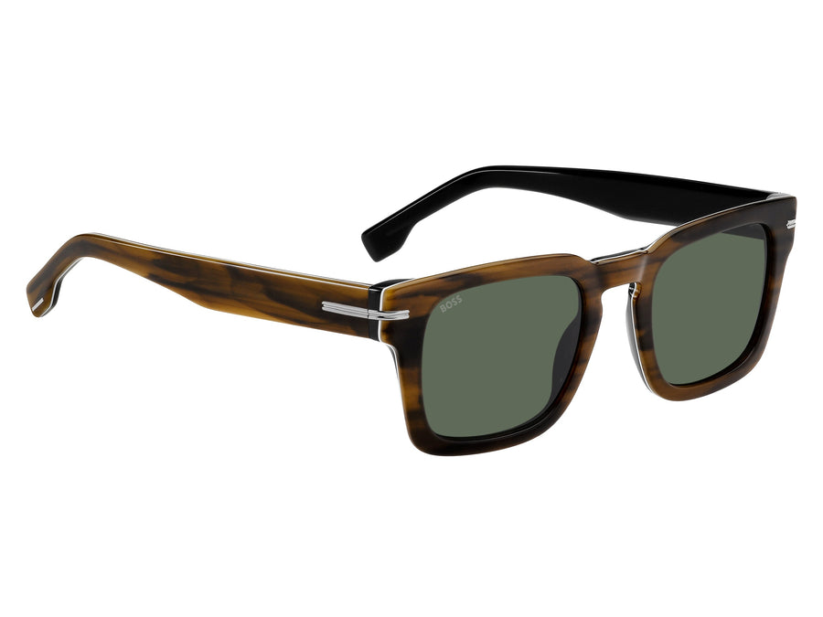 Boss Square Sunglasses - BOSS 1625/S STRIPED BROWN BLACK